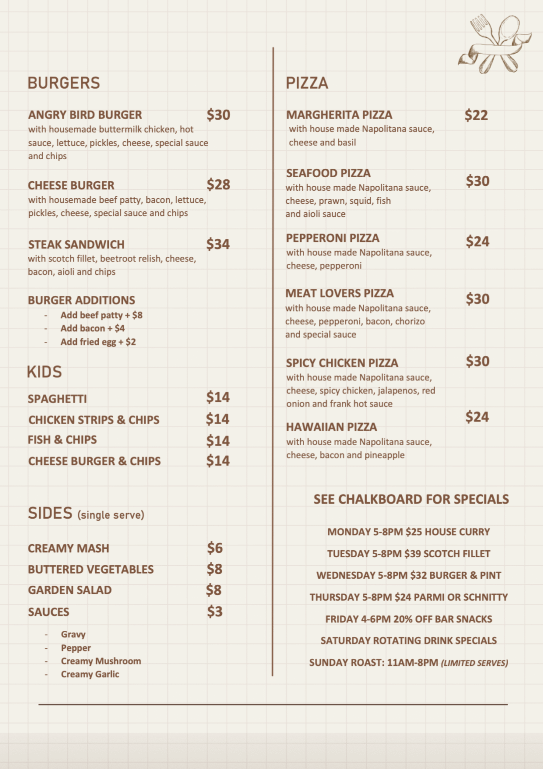 Food | Freemasons Hotel Bridgetown